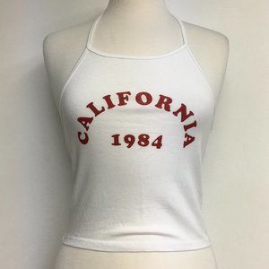 NWOT Brandy Melville Cali 1984 Graphic Halter Top